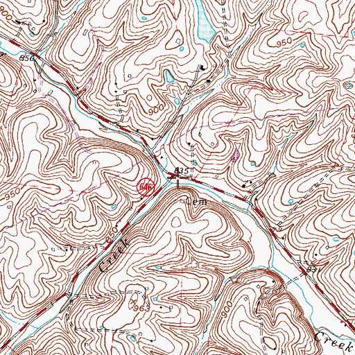 Topographic Map of Gatewood Railroad Station (historical), KY