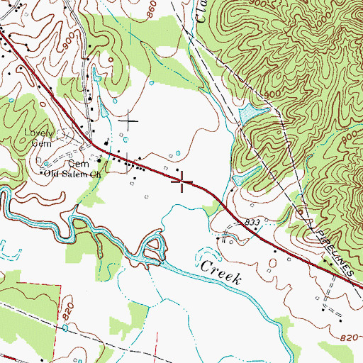 Topographic Map of Jeffersonville Post Office, KY