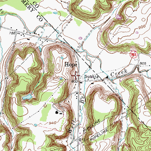 Topographic Map of Little Slate Cemetery, KY