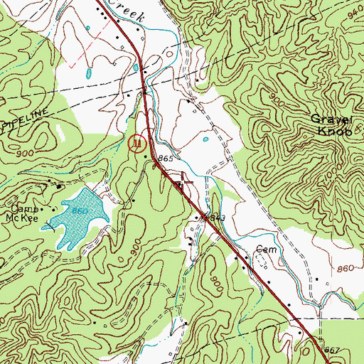 Topographic Map of Macedonia Church, KY