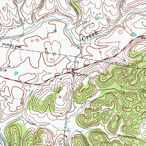 Topographic Map of McKenzies Chapel, KY