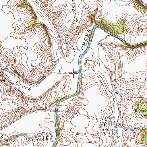 Topographic Map of Morgans Station Meeting House (historical), KY