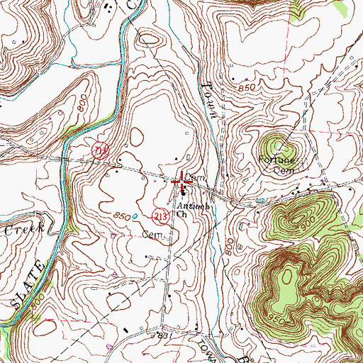 Topographic Map of Oggs Railroad Station (historical), KY