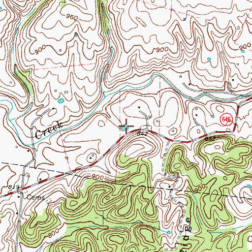 Topographic Map of Oldham Pond, KY