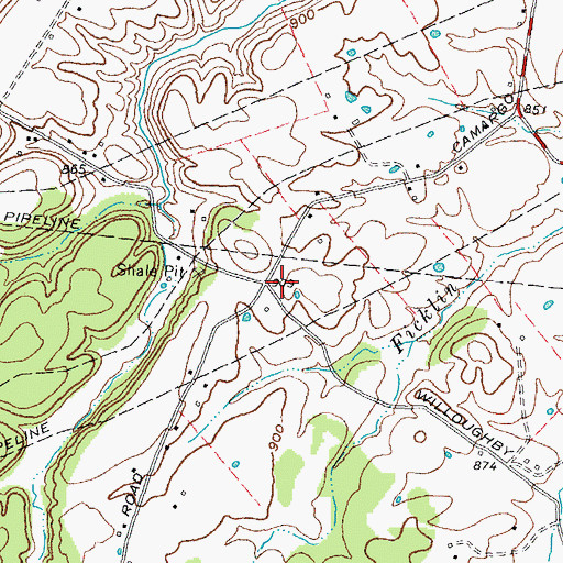 Topographic Map of Trimble (historical), KY