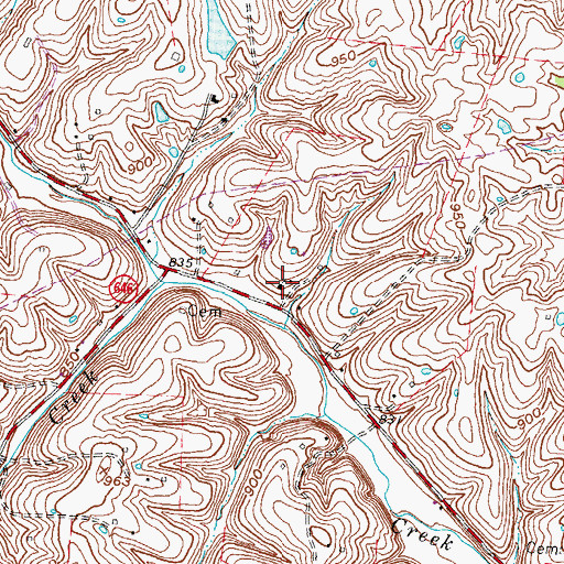 Topographic Map of Upper Spencer Church of Christ, KY