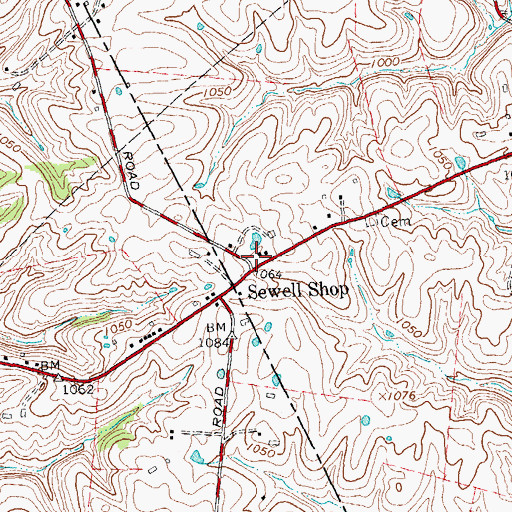 Topographic Map of Wades Mill (historical), KY