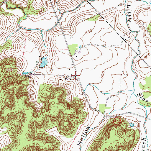 Topographic Map of Walkers Crossing, KY