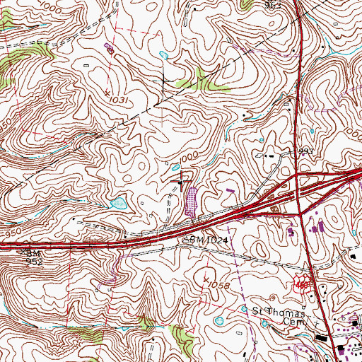 Topographic Map of Walnut Grove, KY