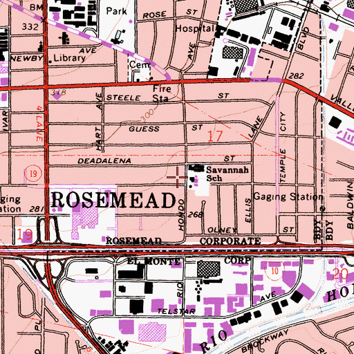 Topographic Map of Savannah Elementary School, CA