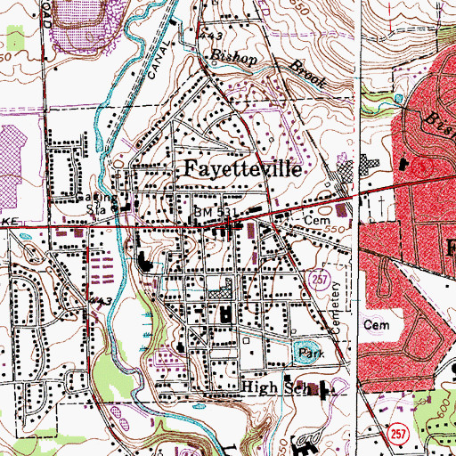 Topographic Map of United Church of Fayetteville, NY