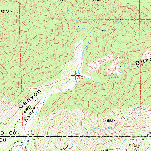 Topographic Map of Sawmill Canyon, CA
