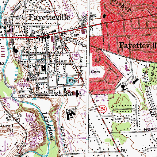 Topographic Map of Huntington Beard Memorial Park, NY