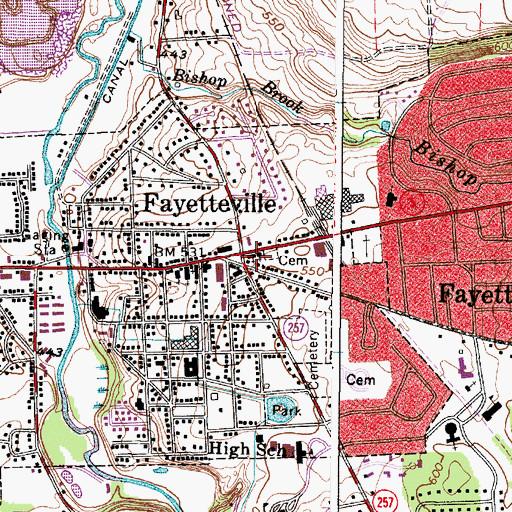 Topographic Map of Immaculate Conception Roman Catholic Church, NY