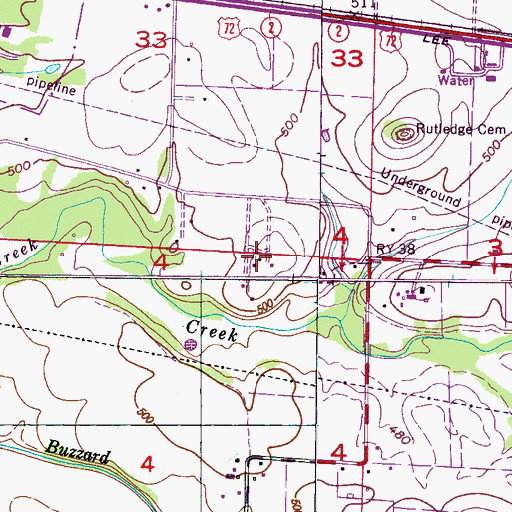 Topographic Map of Barton Hall, AL