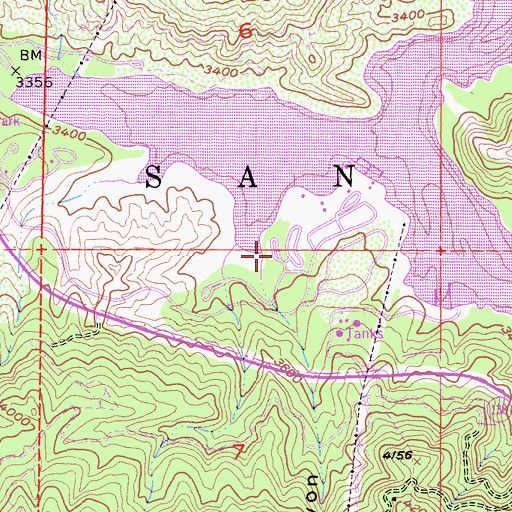 Topographic Map of Sawpit Canyon, CA
