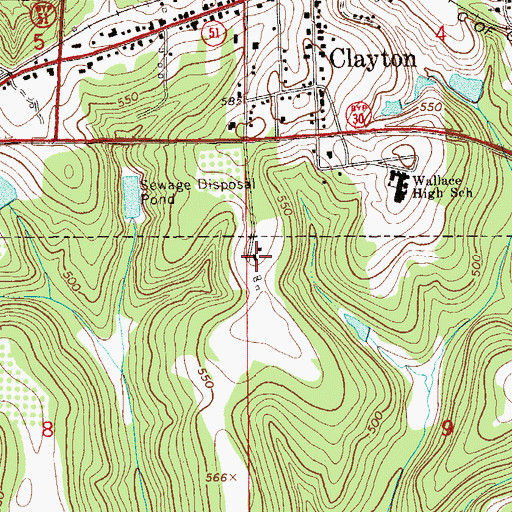 Topographic Map of Henry De Lamar Clayton House, AL