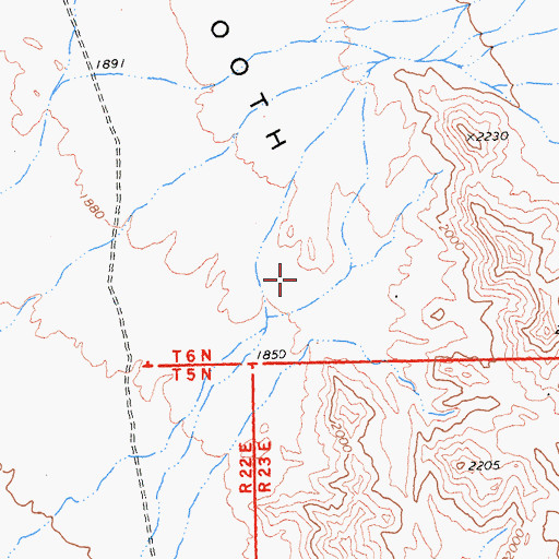 Topographic Map of Sawtooth Range, CA