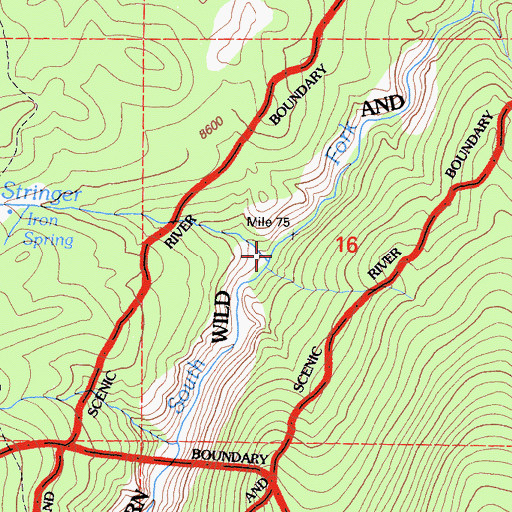 Topographic Map of Schaeffer Stringer, CA