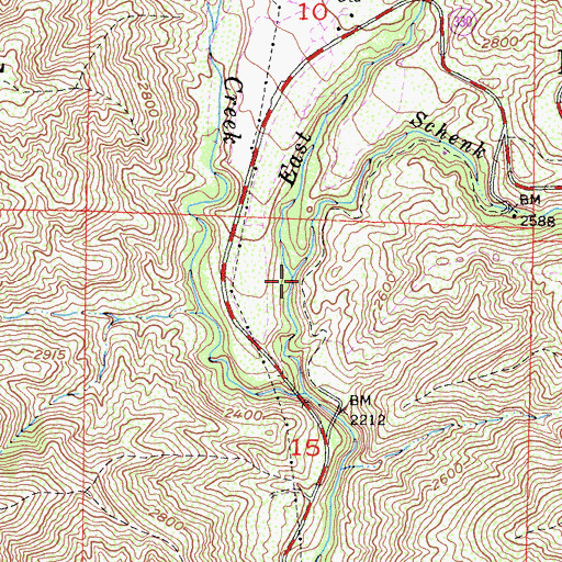 Topographic Map of Schenk Creek, CA