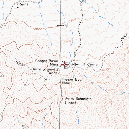 Topographic Map of Schmidt Camp, CA