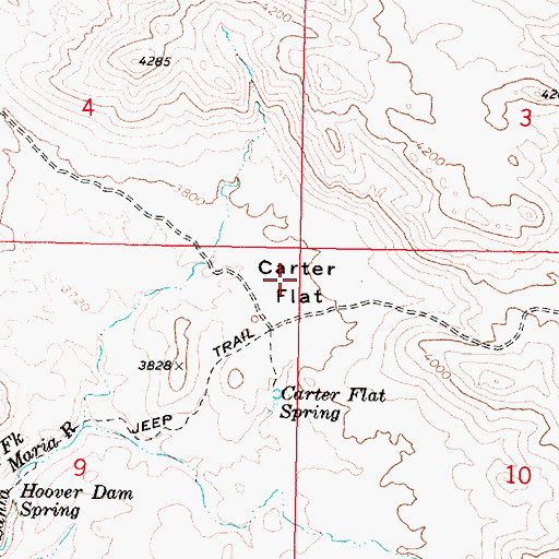 Topographic Map of Carter Flat, AZ