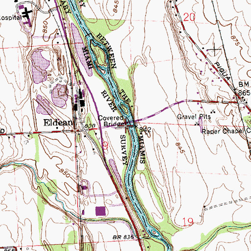 Topographic Map of Twin Arch Ball Fields, OH