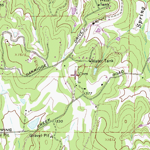 Topographic Map of Wrenn Cemetery, TX