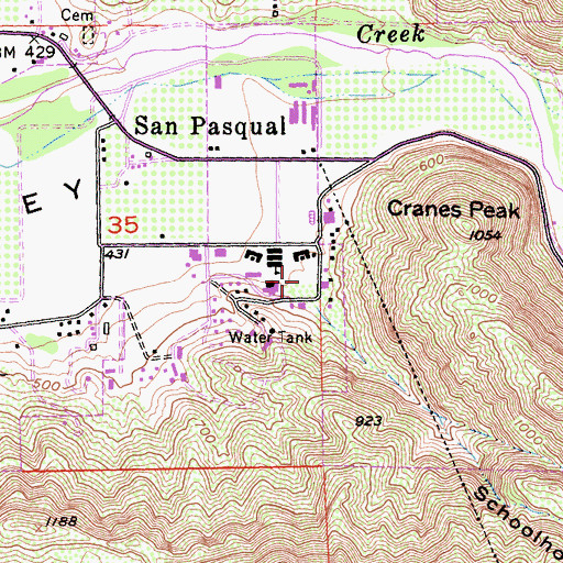 Topographic Map of Schoolhouse Canyon, CA