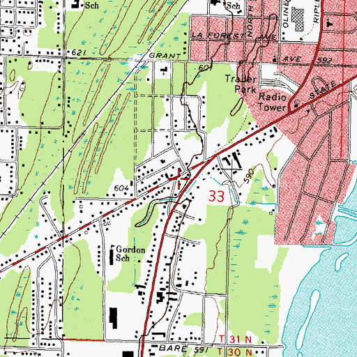 Topographic Map of Living Hope Church, MI