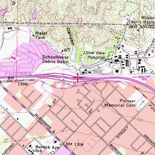 Topographic Map of Schoolhouse Canyon, CA