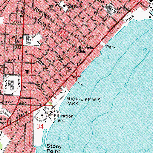 Topographic Map of Blair Park, MI