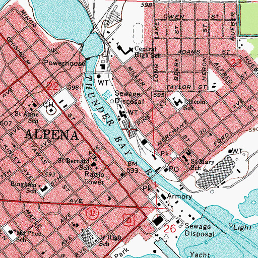 Topographic Map of Great Lakes Maritime Heritage Center, MI