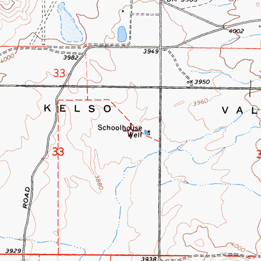 Topographic Map of Schoolhouse Well, CA