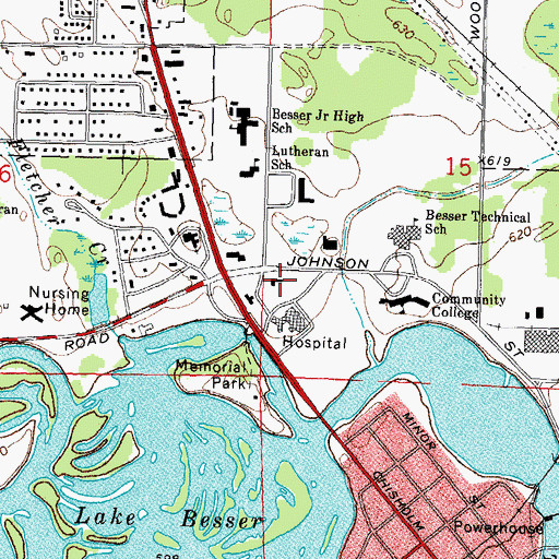 Topographic Map of Alpena County Sheriff's Office, MI