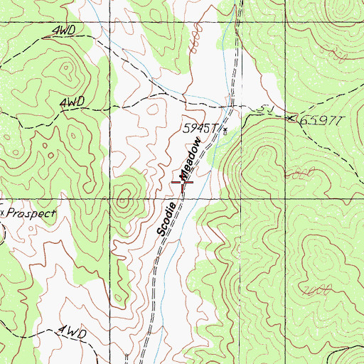 Topographic Map of Scodie Meadow, CA
