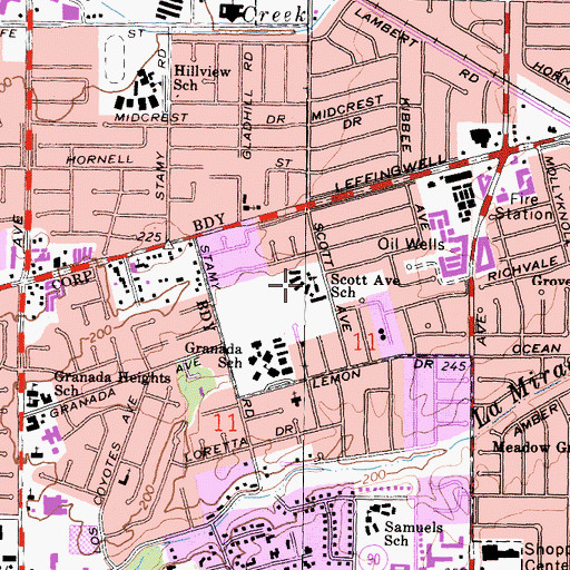 Topographic Map of Scott Avenue Elementary School, CA
