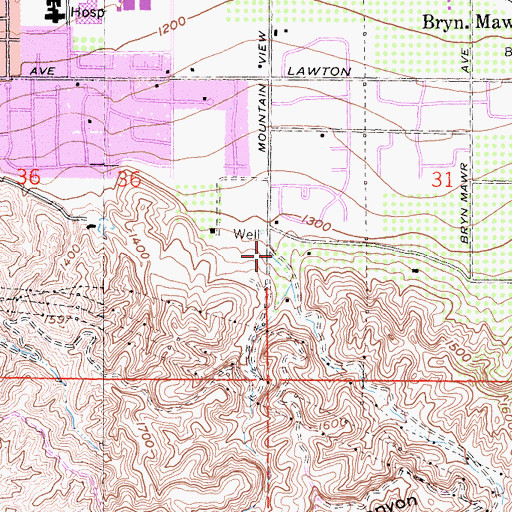 Topographic Map of Scott Canyon, CA