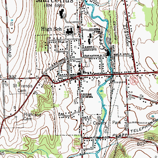 Topographic Map of Saint Francis Xavier's Roman Catholic Church, NY