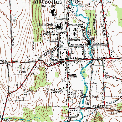 Topographic Map of Marcellus United Methodist Church, NY