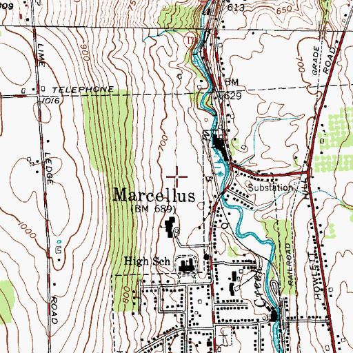 Topographic Map of Marcellus High School, NY