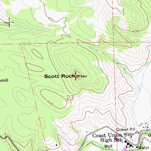 Topographic Map of Scott Rock, CA