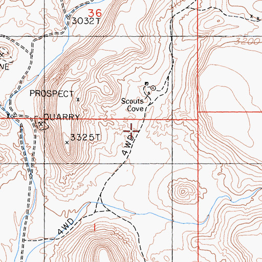 Topographic Map of Scouts Cove, CA