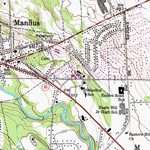 Topographic Map of Knox Hall (historical), NY