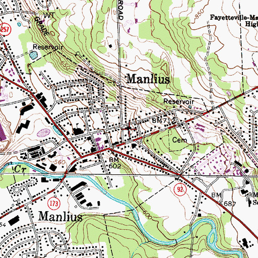 Topographic Map of First Baptist Church, NY