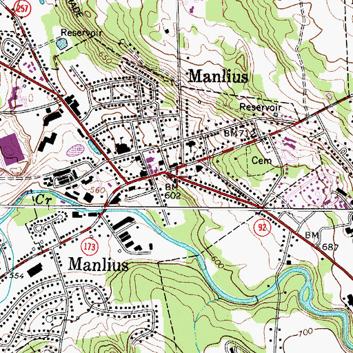 Topographic Map of Manlius Village Hall, NY