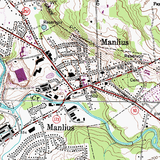 Topographic Map of Manlius United Methodist Church, NY