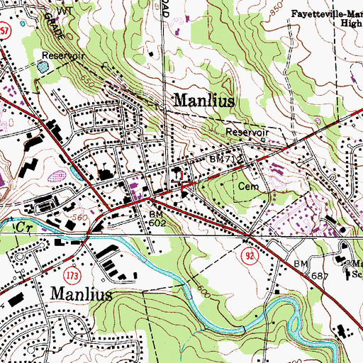 Topographic Map of Christ Episcopal Church, NY