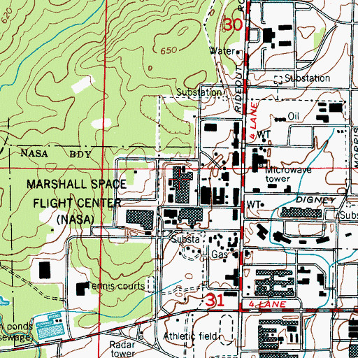 Topographic Map of Neutral Buoyancy Space Simulator, AL