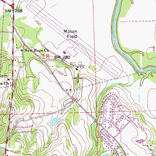 Topographic Map of Tuskegee Airmen National Historic Site, AL